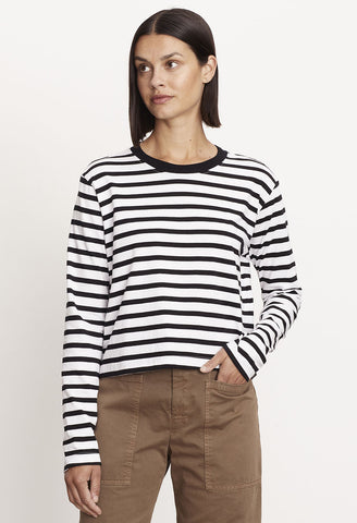 Cory Stripe Jersey Crewneck Long Sleeve