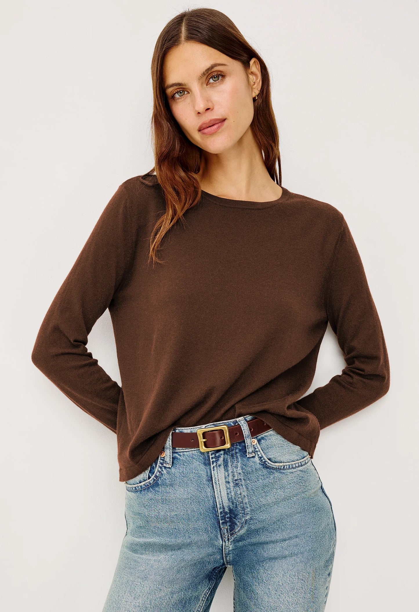 Davie Cotton Cashmere Long Sleeve Tee