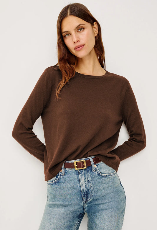 Davie Cotton Cashmere Long Sleeve Tee