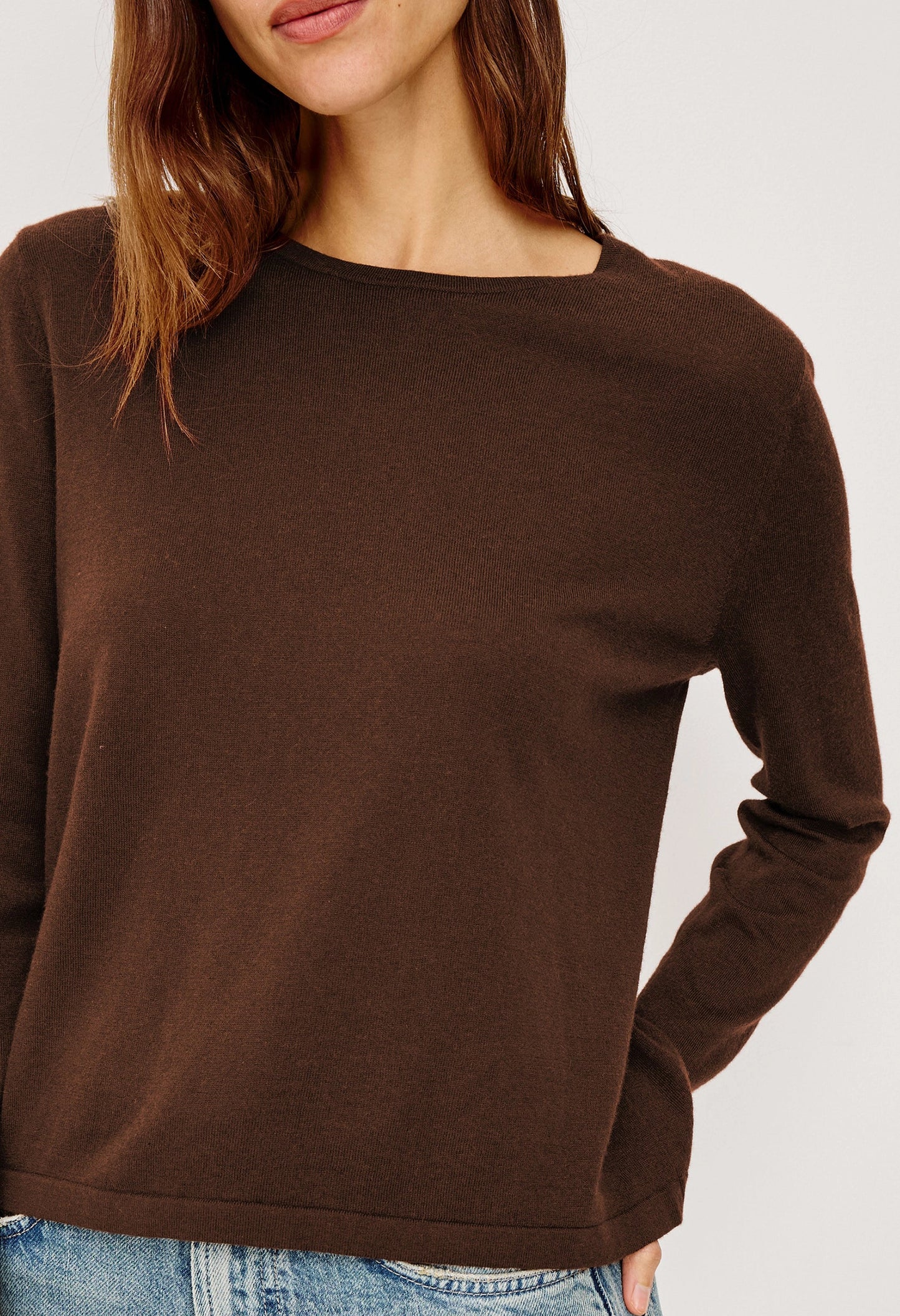 Davie Cotton Cashmere Long Sleeve Tee