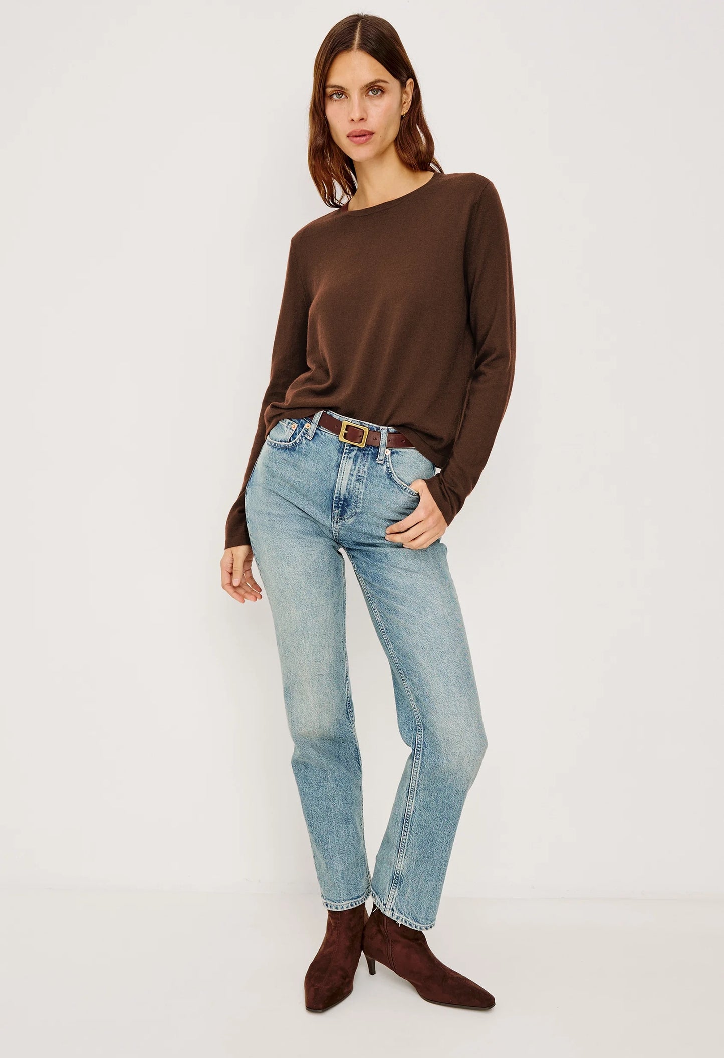 Davie Cotton Cashmere Long Sleeve Tee