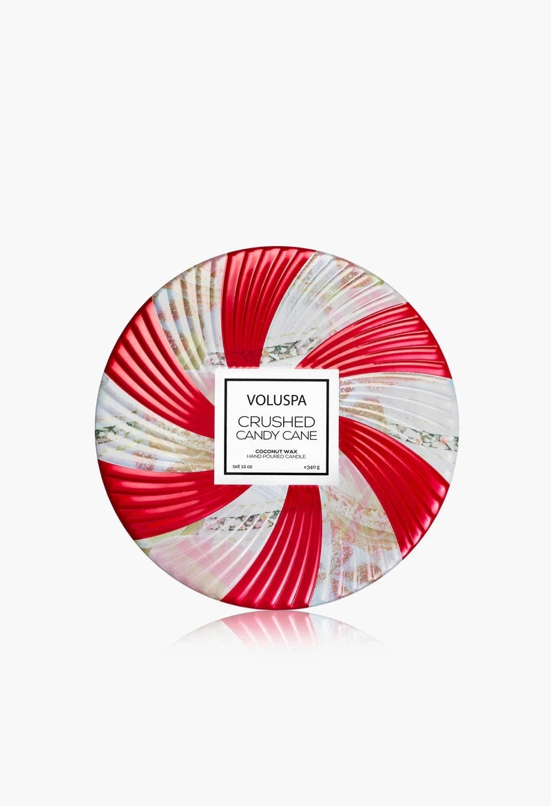Crushed Candy Cane 3 Wick Tin Candle