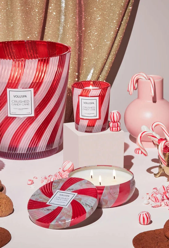 Crushed Candy Cane 3 Wick Tin Candle