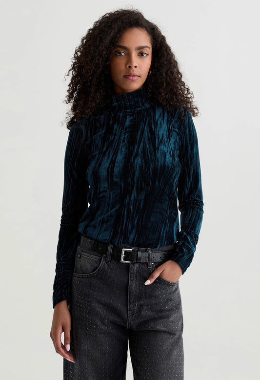 Candice Velvet Open Back Turtleneck
