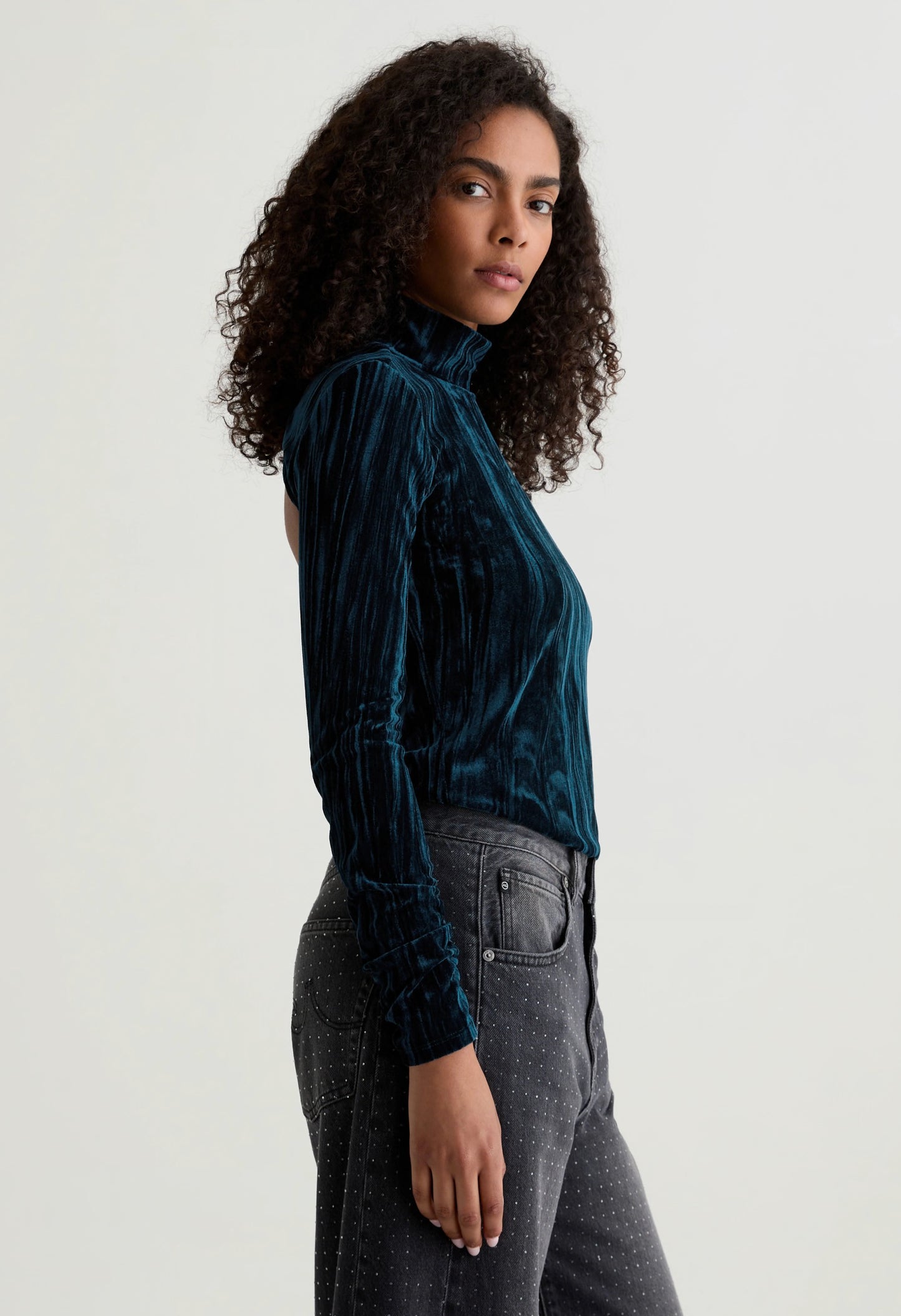 Candice Velvet Open Back Turtleneck