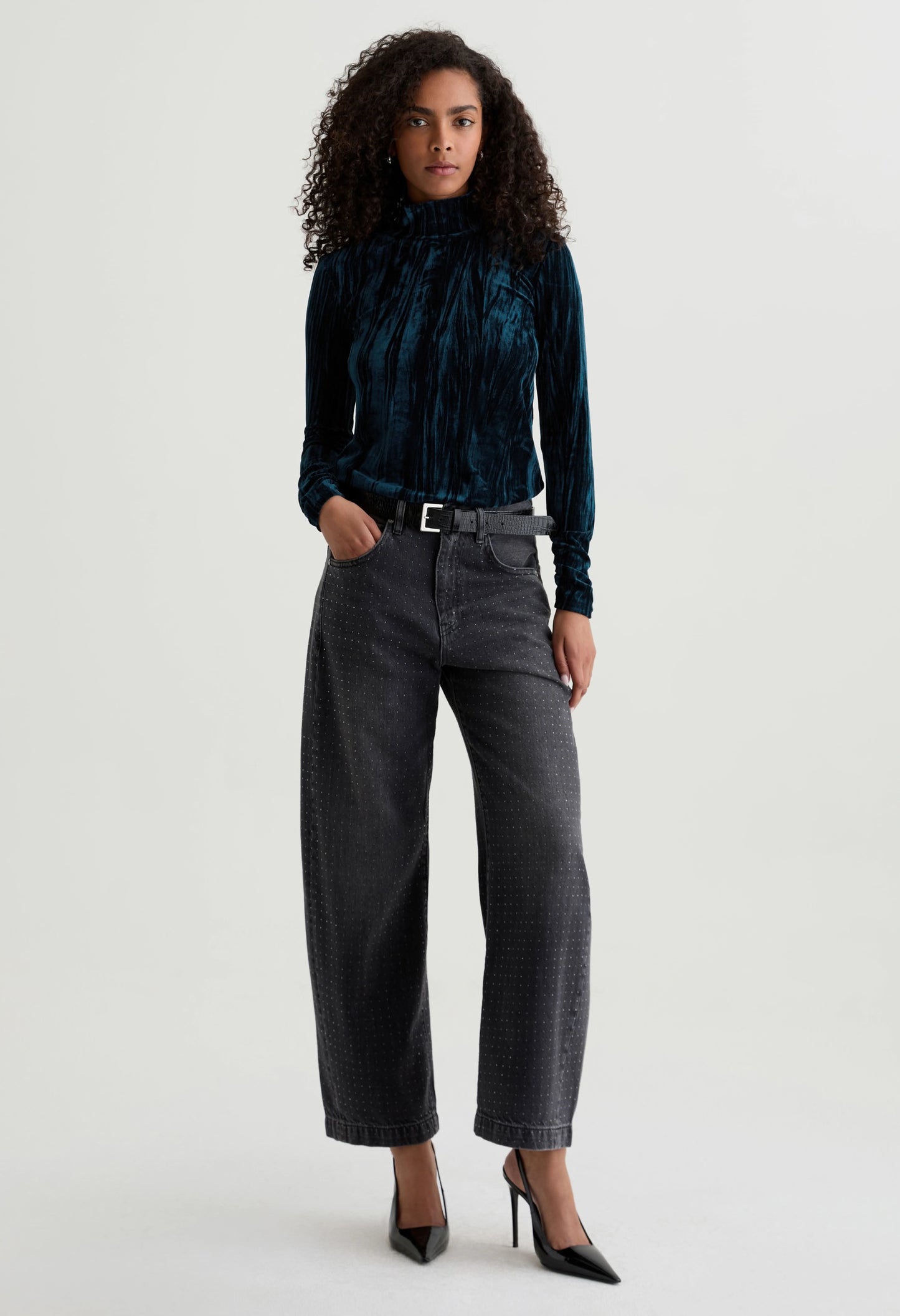 Candice Velvet Open Back Turtleneck