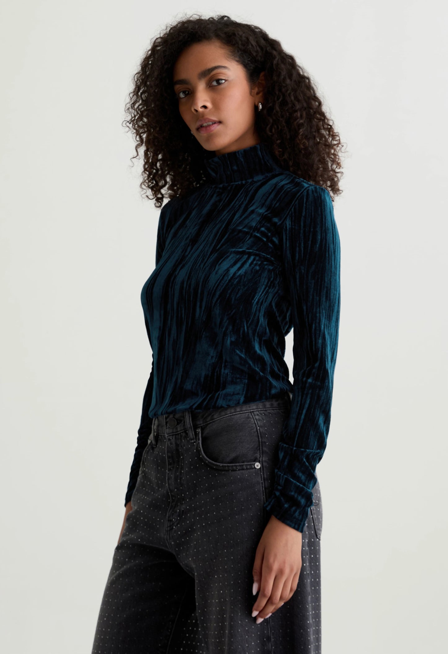 Candice Velvet Open Back Turtleneck