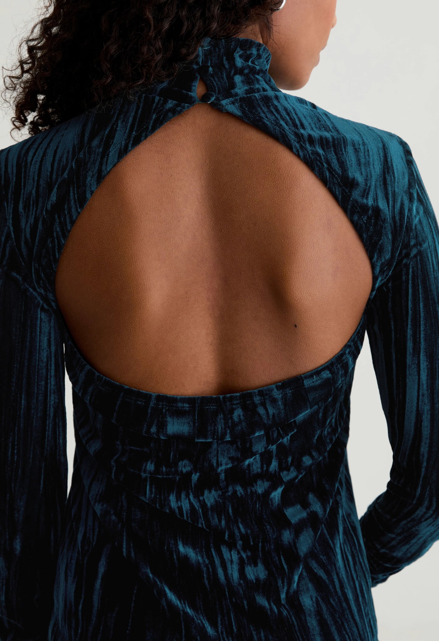 Candice Velvet Open Back Turtleneck