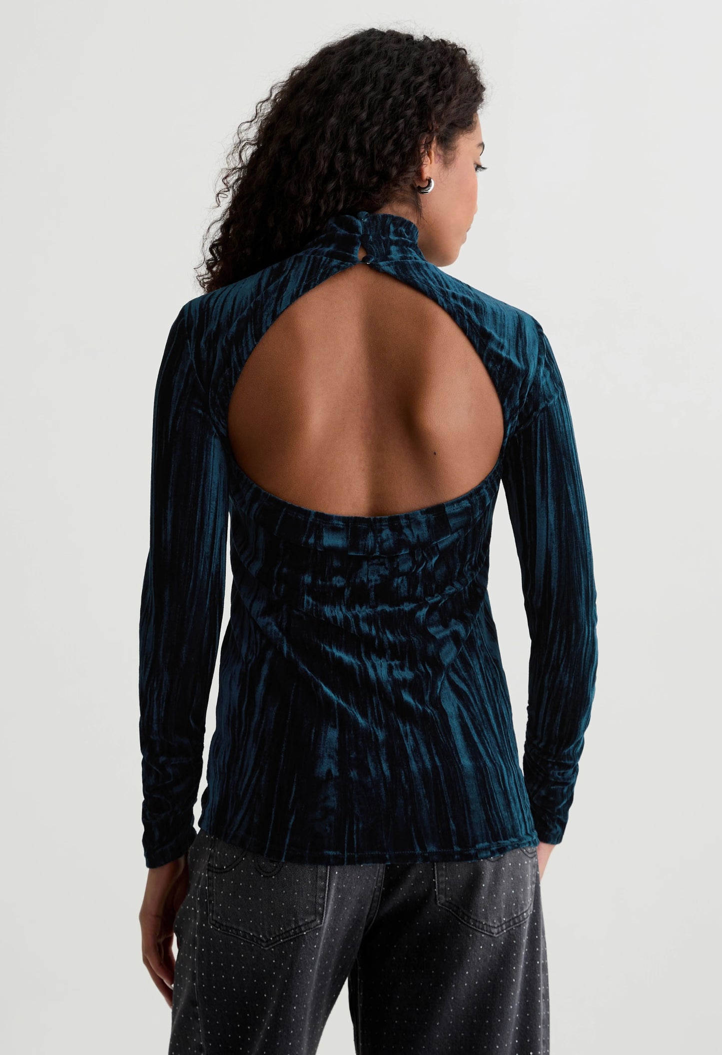 Candice Velvet Open Back Turtleneck