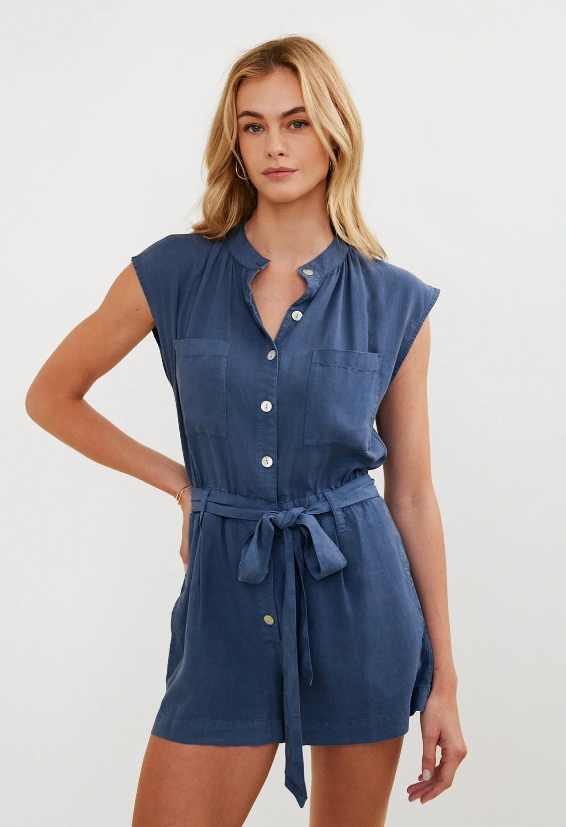 Cap Sleeve Pocket Romper