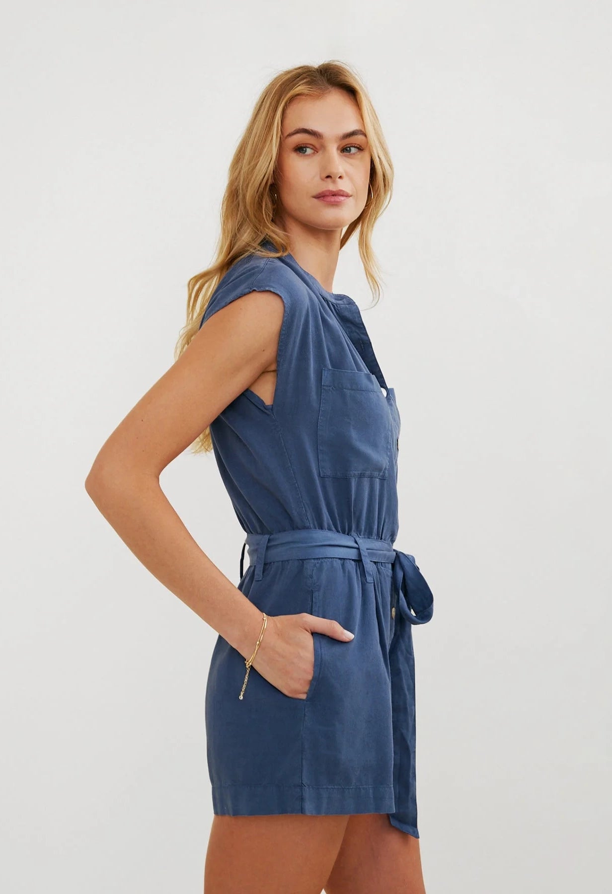 Cap Sleeve Pocket Romper