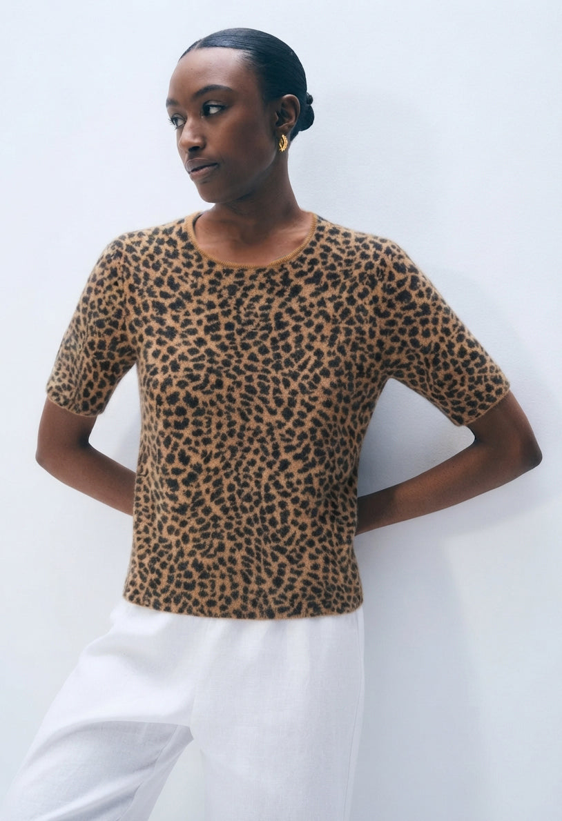 Cashmere Leopard Print Tee