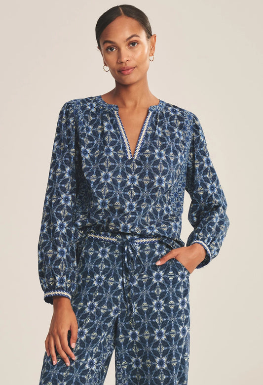 Claudie Handkerchief Printed Cambric Top