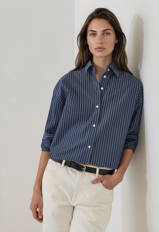 Long Sleeve Cotton Boxy Shirt