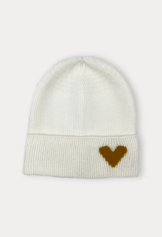 Cream Heart Toque