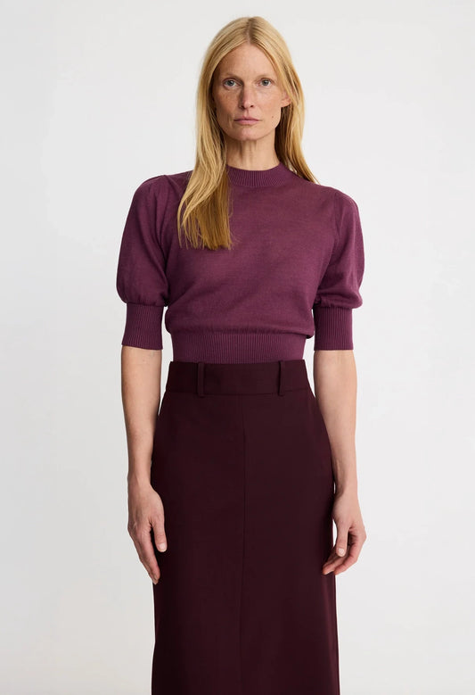 Cropped Pouf Sleeve Sweater
