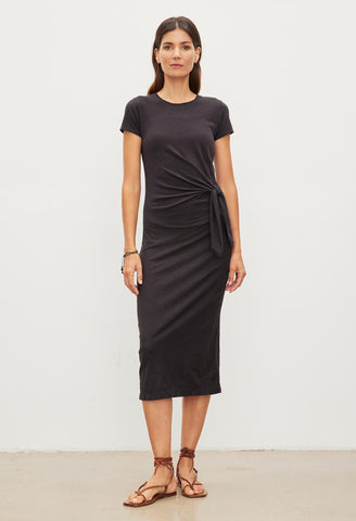 Darcy Cotton Slub Side Tie Dress