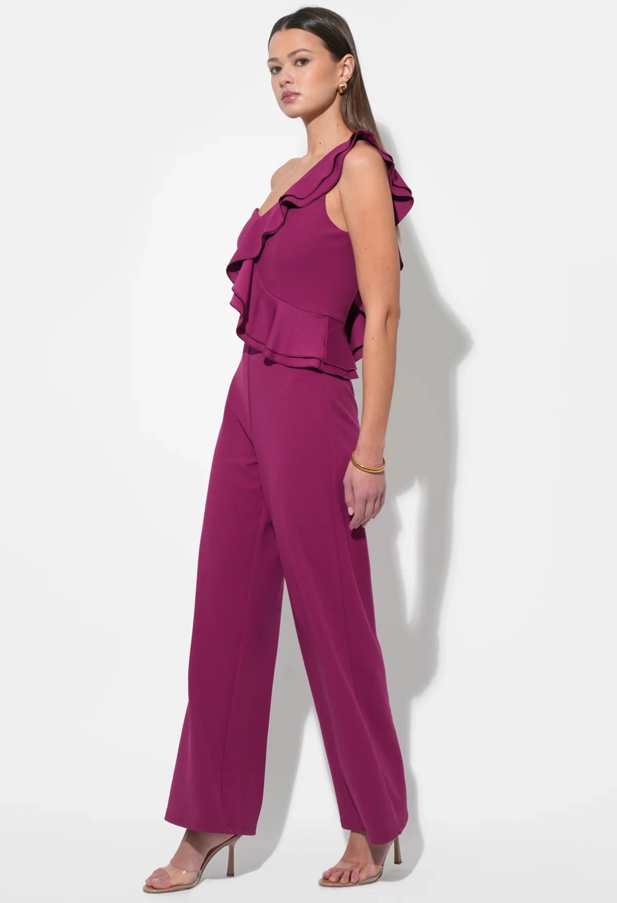 Deana One Shoulder Ruffled Jumpsuit