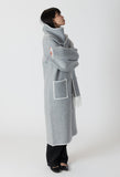 Delany Long Coat with Detachable Scarf