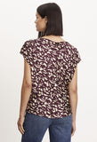 Devi Abstract Printed Satin Short Sleeve Top