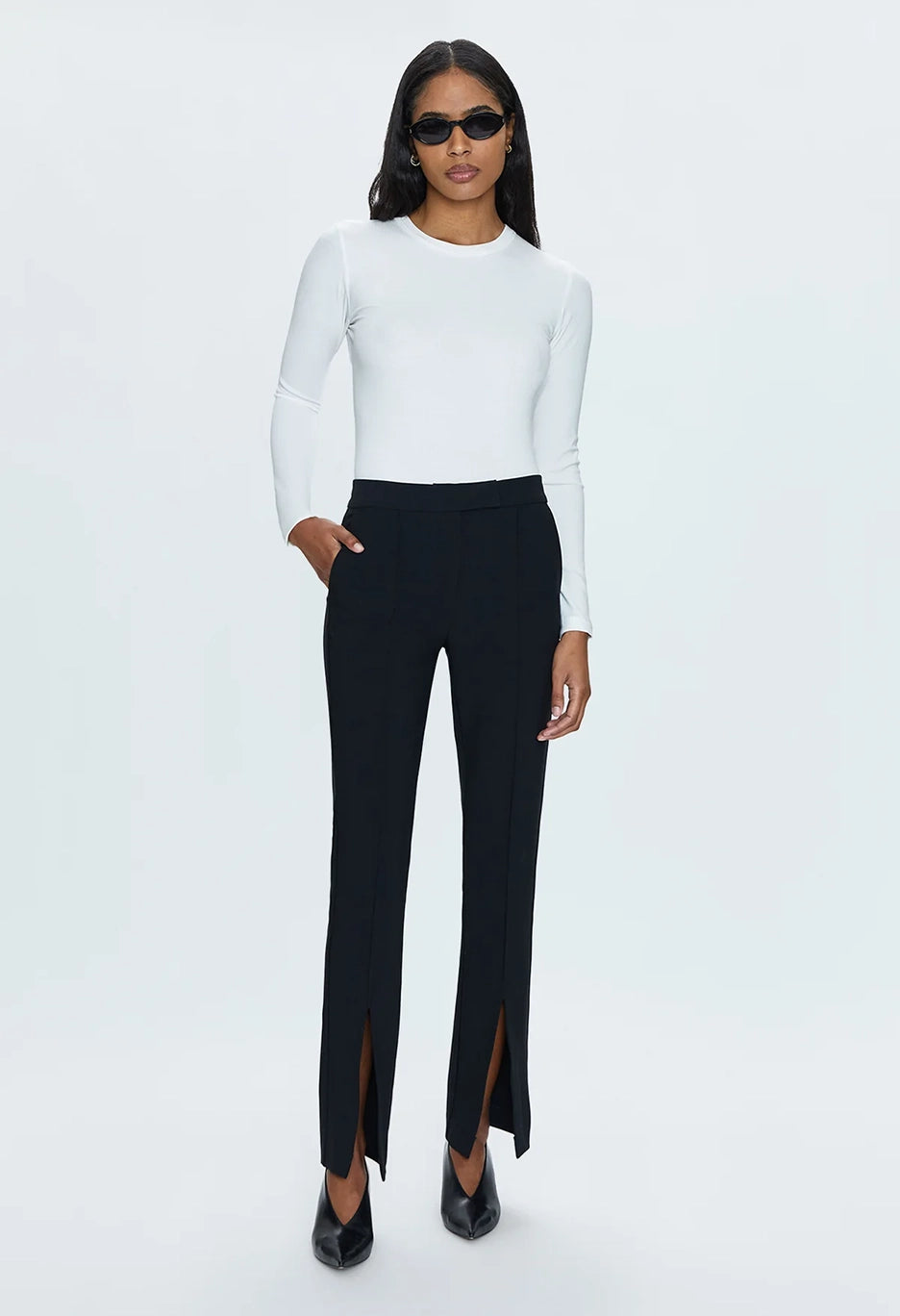 Diana Mid Rise Front Slit Tail Trouser