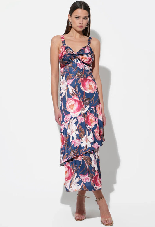 Dione Ruffled Tiered Midi Dress