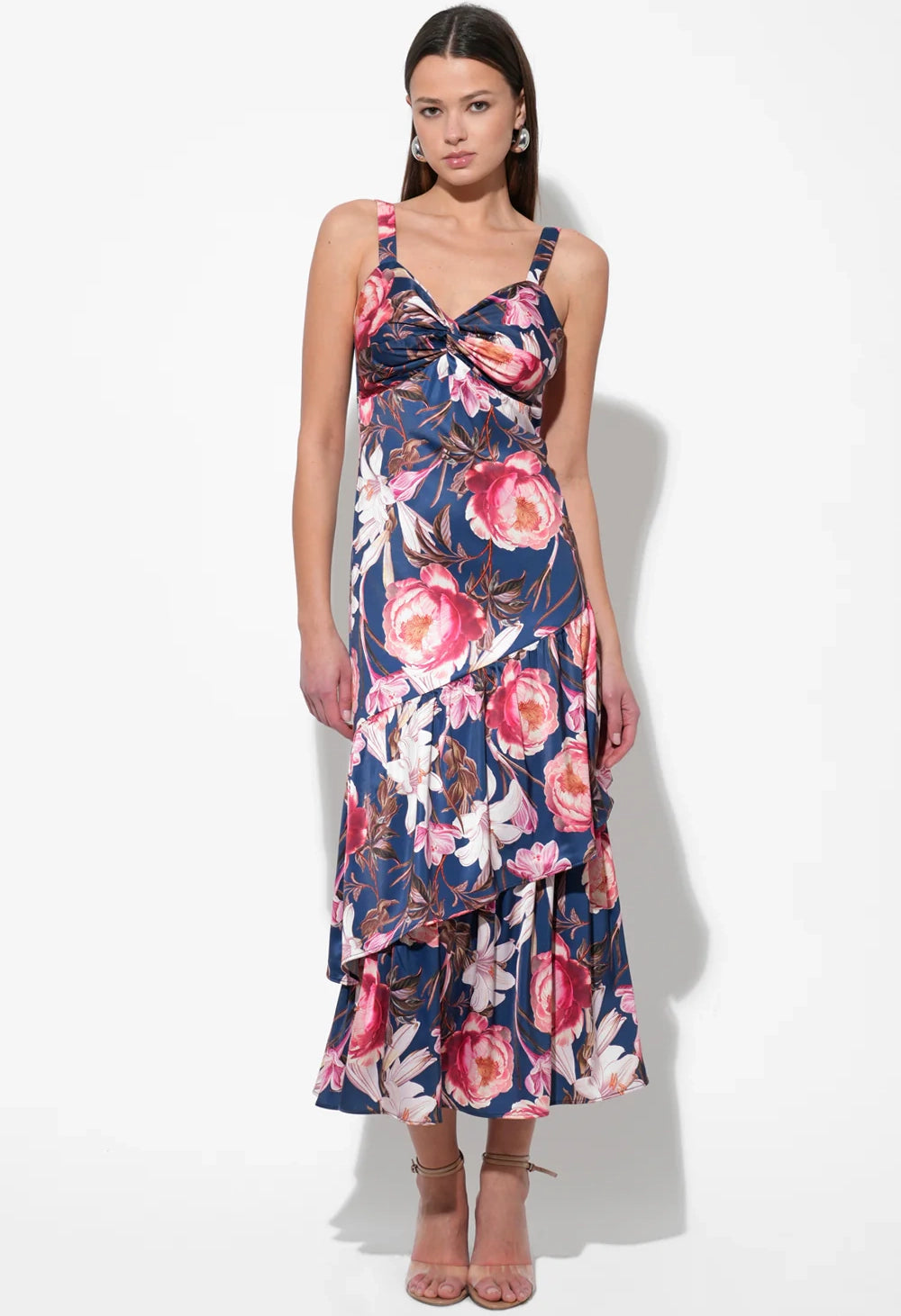 Dione Ruffled Tiered Midi Dress