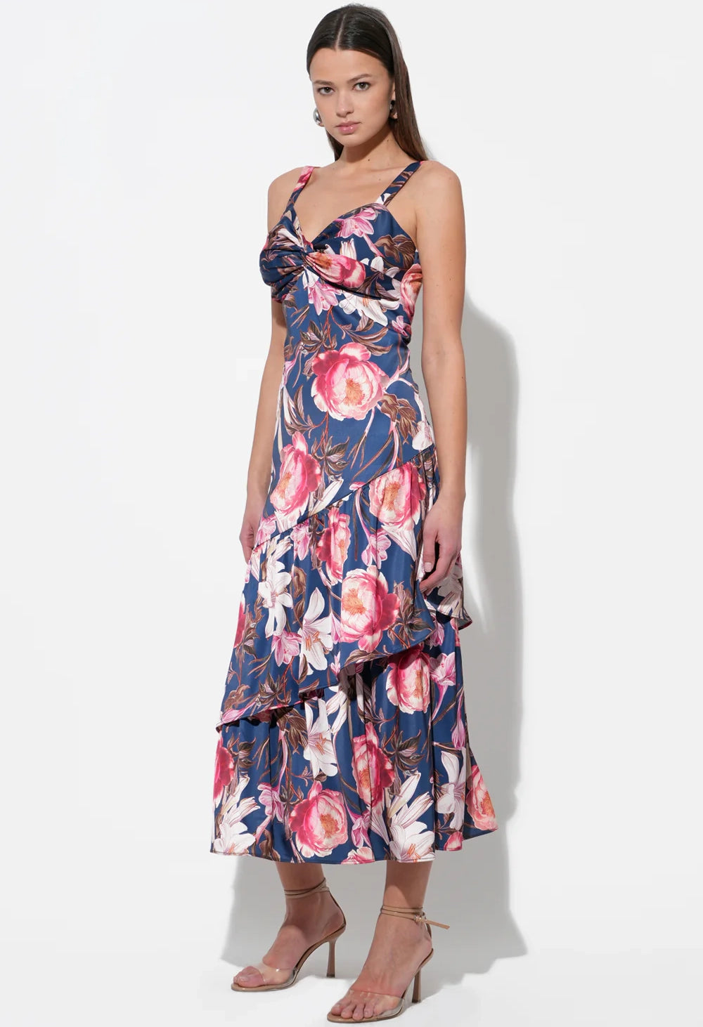 Dione Ruffled Tiered Midi Dress