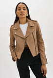 Donna Leather Jacket with Gold Hardware