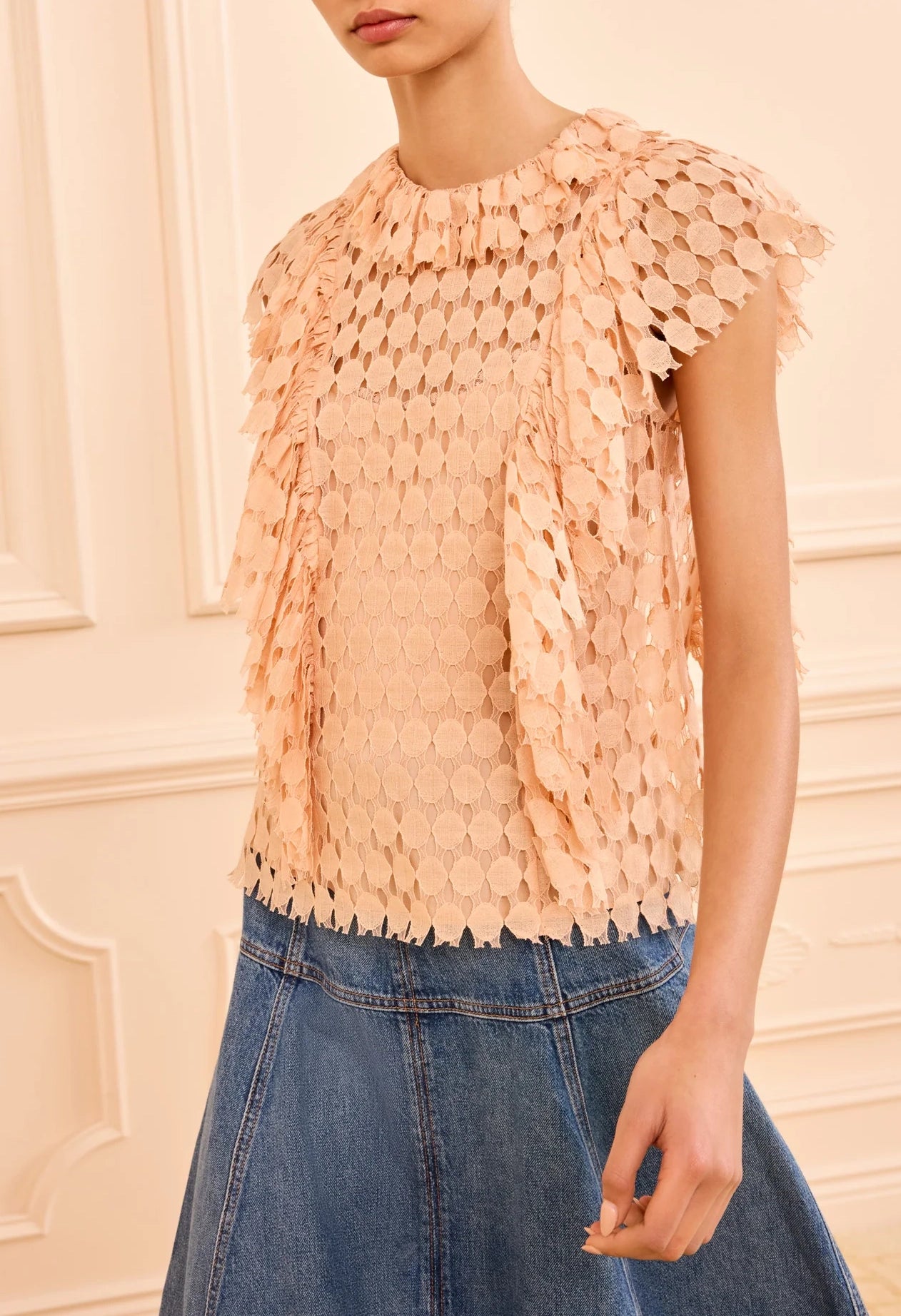 Daevy Lace Short Sleeve Top