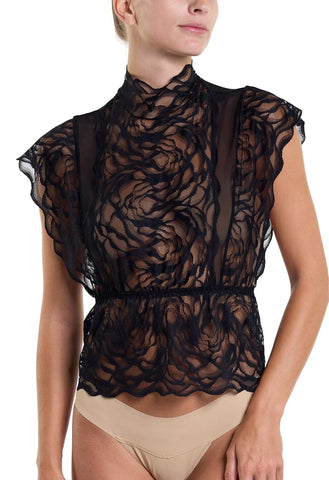 Dark Romance Lace Mockneck Top