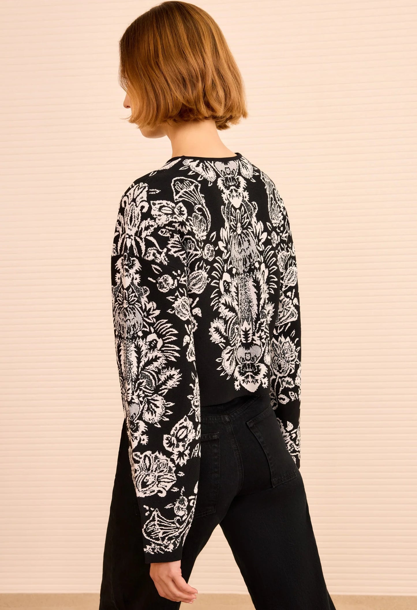 Elisa Long Sleeve Jacquard Pullover