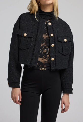 Emille Tweed Bomber Jacket