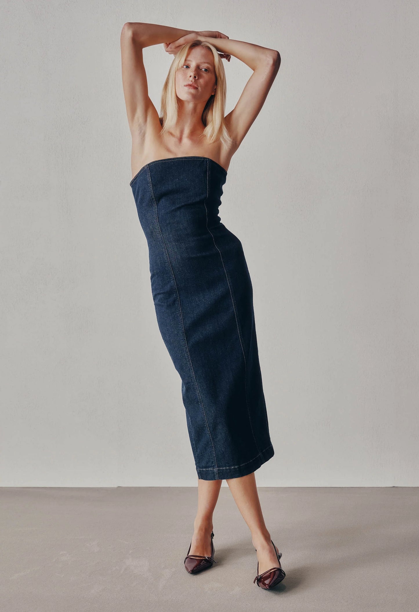 Esme Strapless Midi Dress