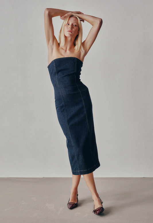 Esme Strapless Midi Dress