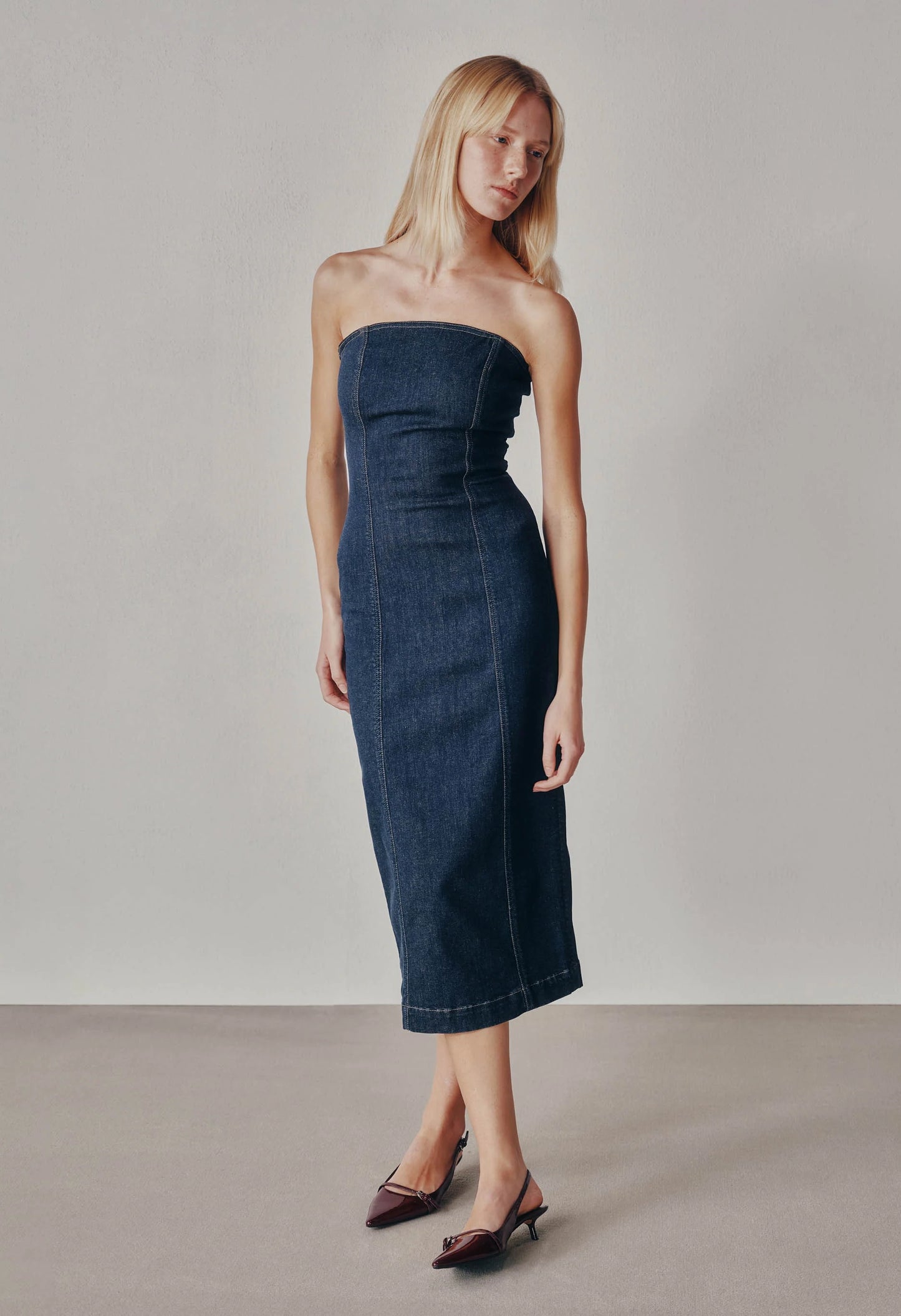 Esme Strapless Midi Dress