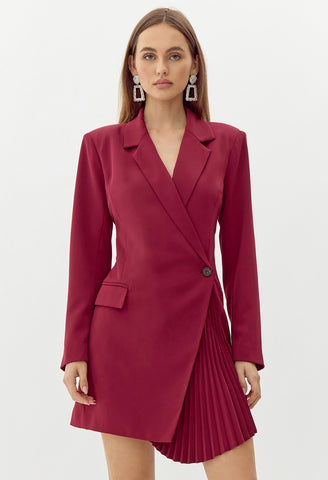 Felicia Pleat Front Blazer Dress