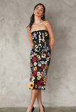 Beth 3D Floral Sleeveless Midi Dress