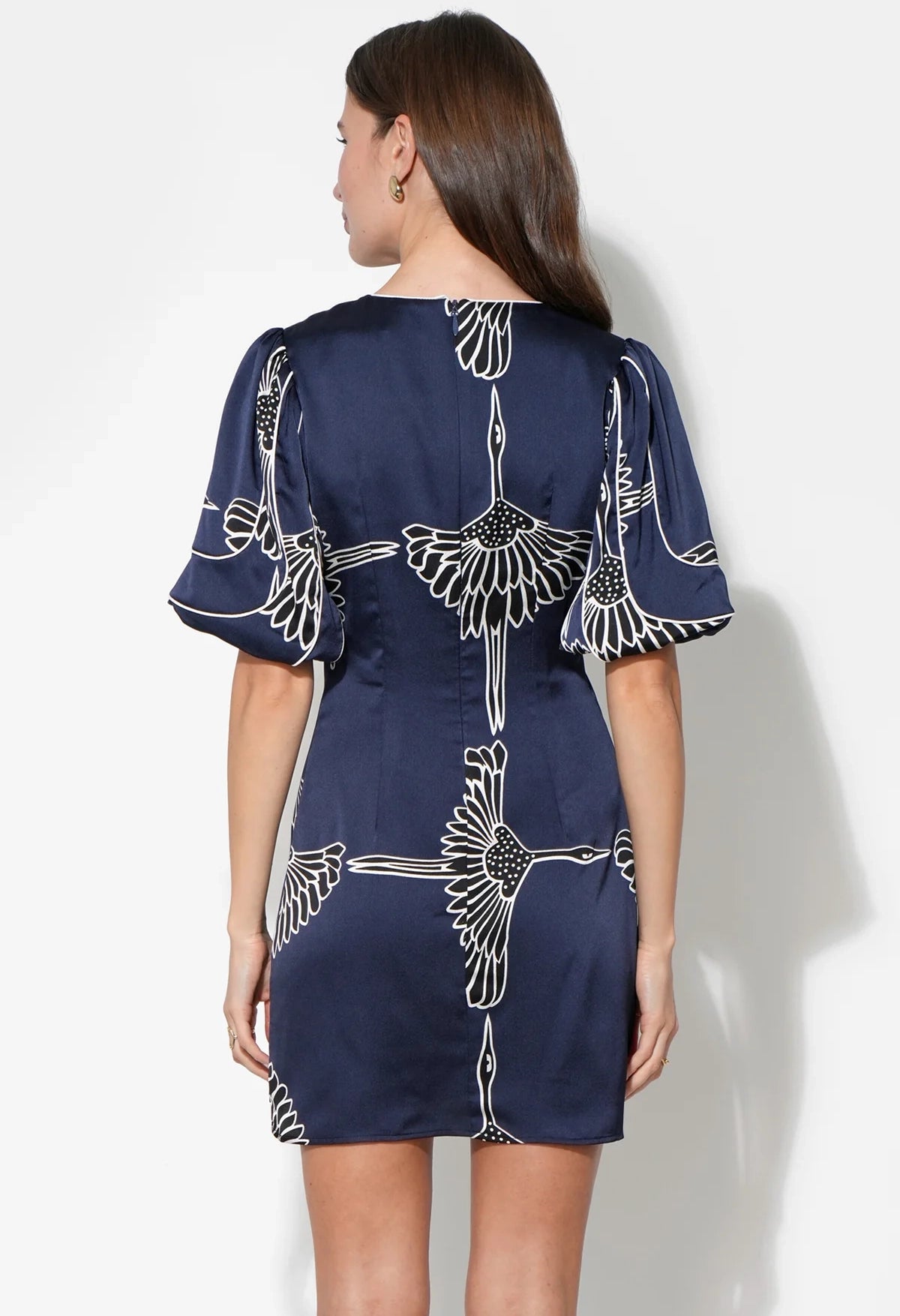 Sylvie V Neck Bubble Sleeve Dress