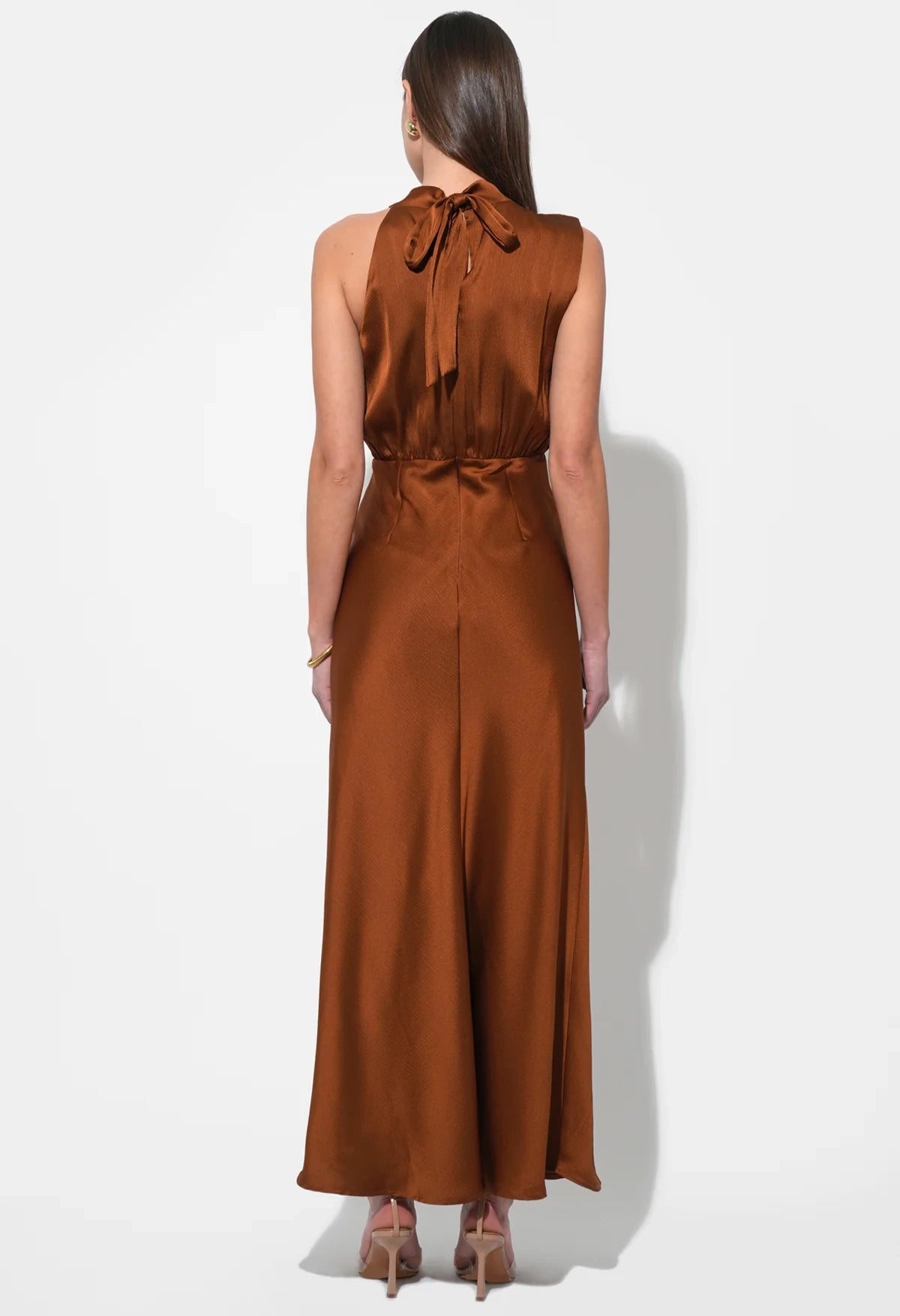Kate Cowl Drape Asymmetrical Maxi Dress