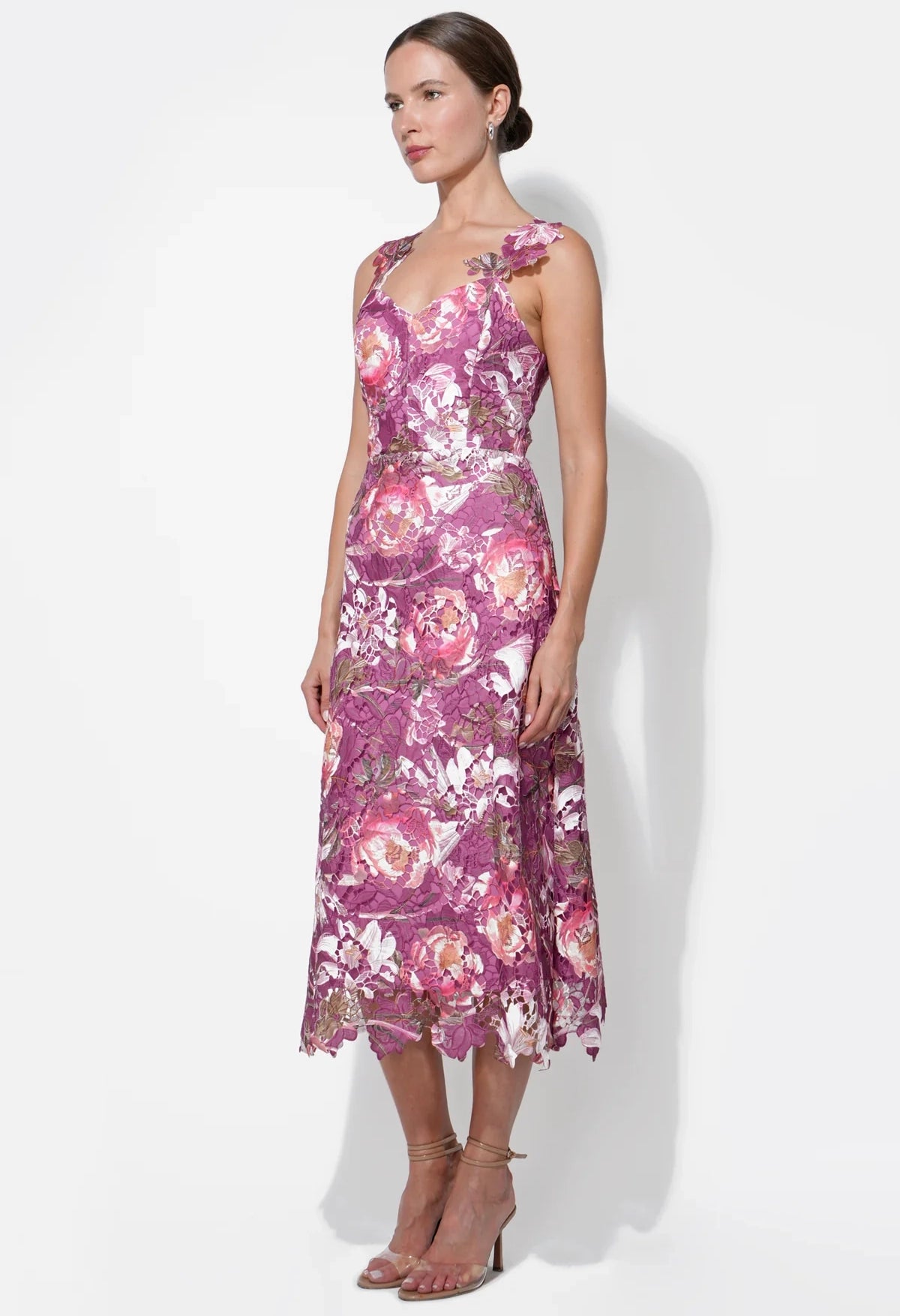 Prudence Floral Lace Midi Dress