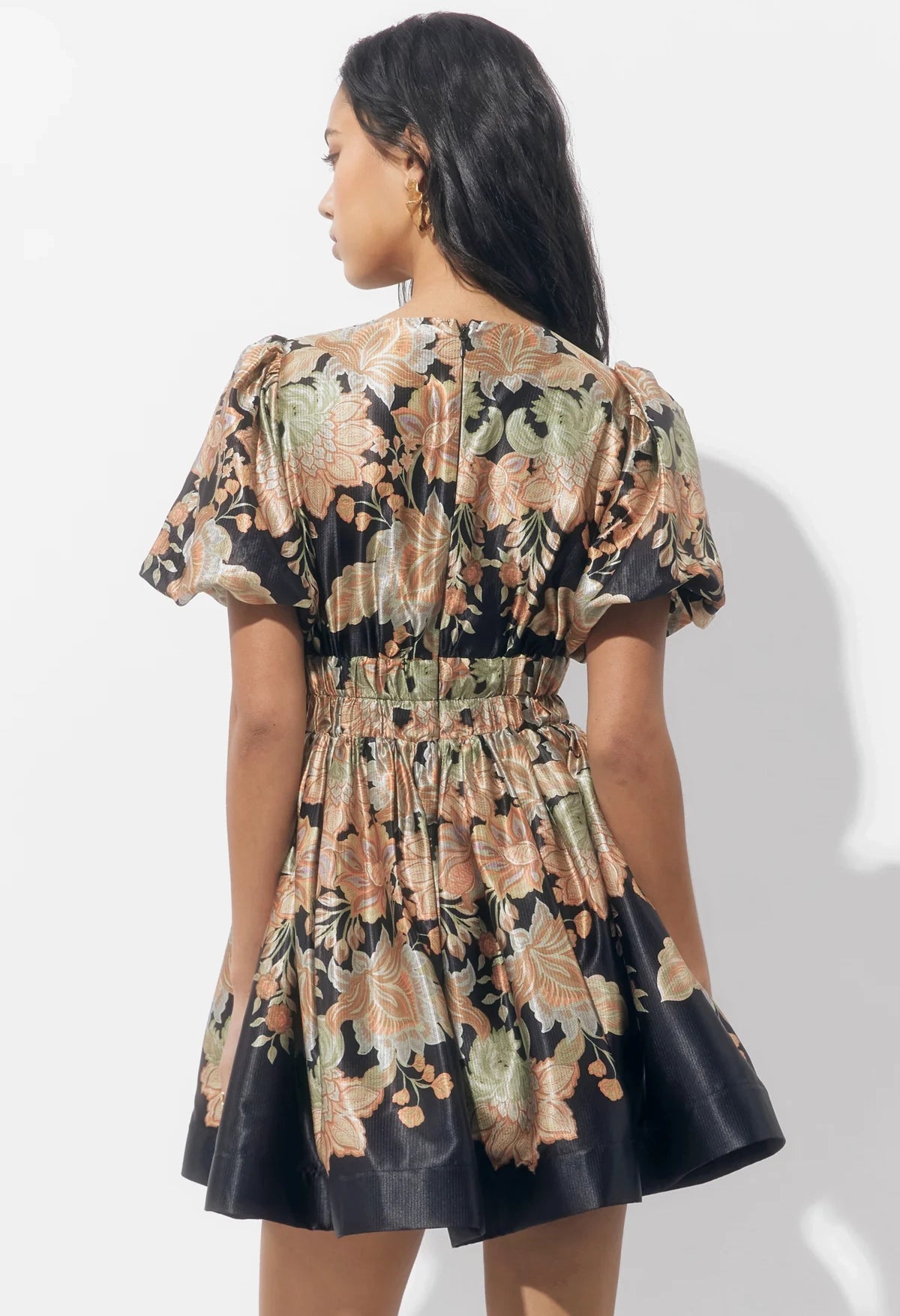 Koi Border Printed Mini Fit And Flare Dress