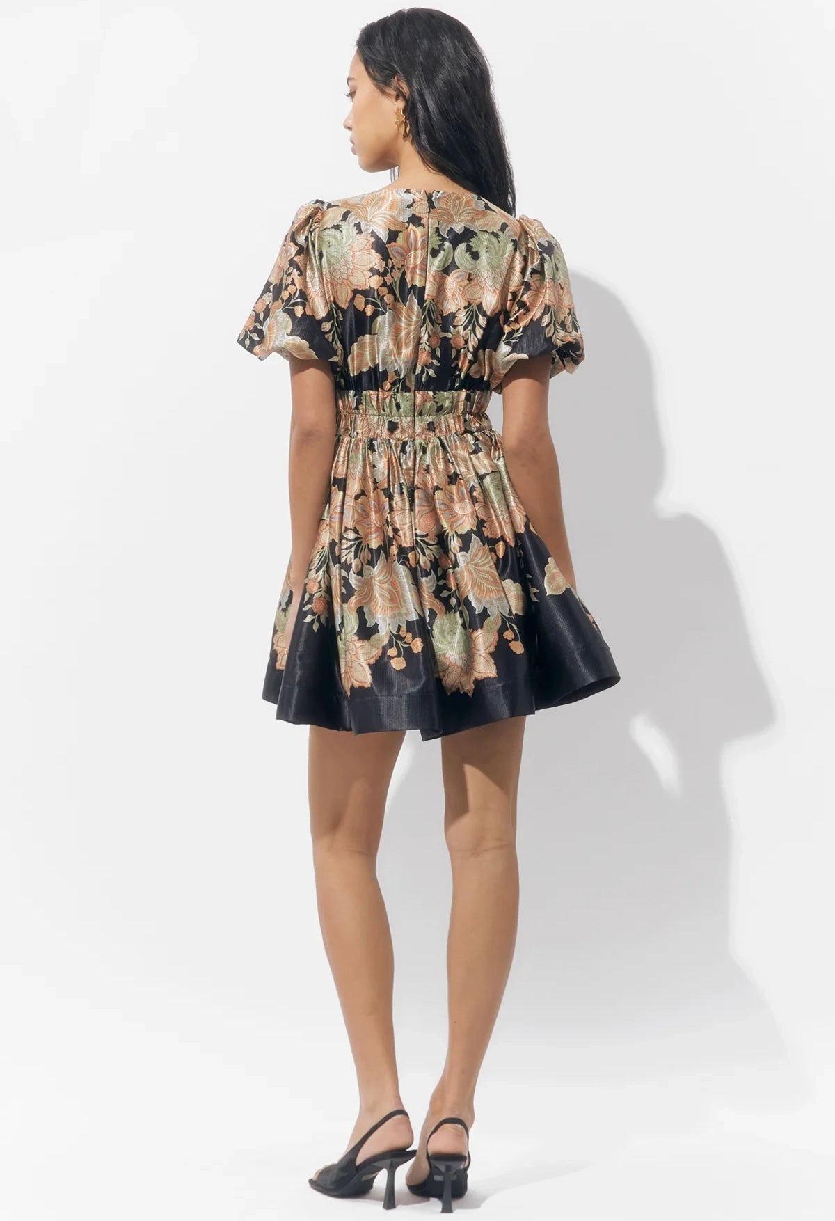 Koi Border Printed Mini Fit And Flare Dress