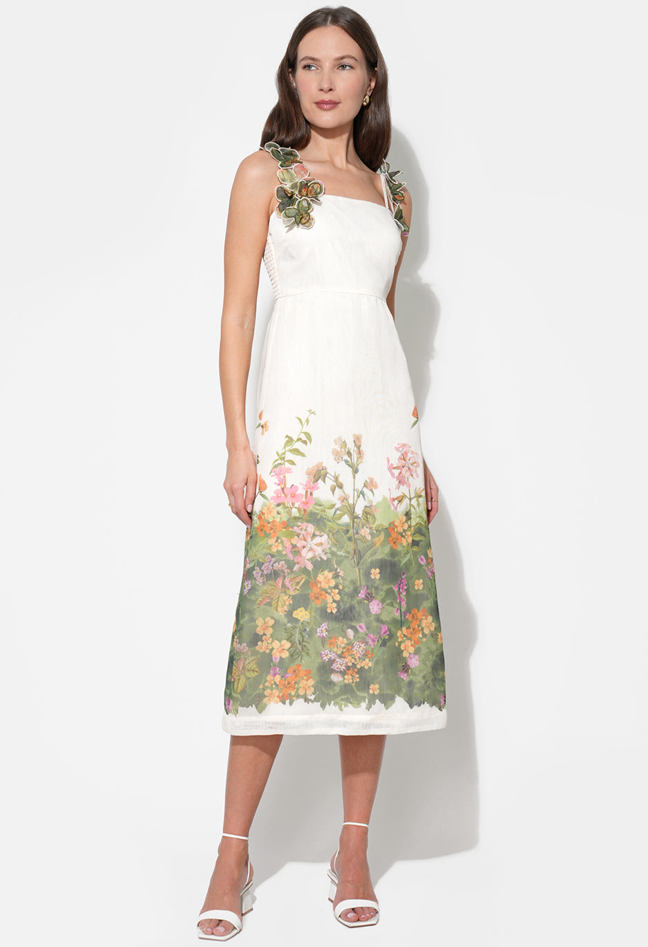 Eloise Braided Printed Floral Midi Dress