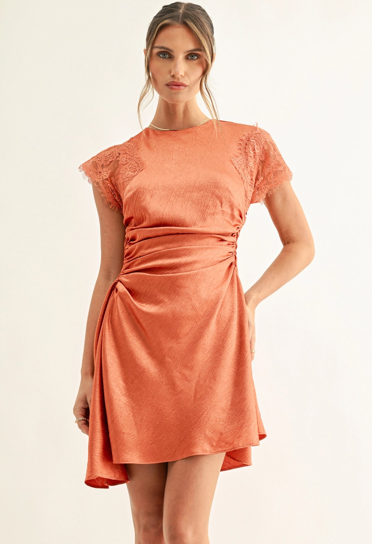 Jordyn Assymmetric Hem Ruched Dress