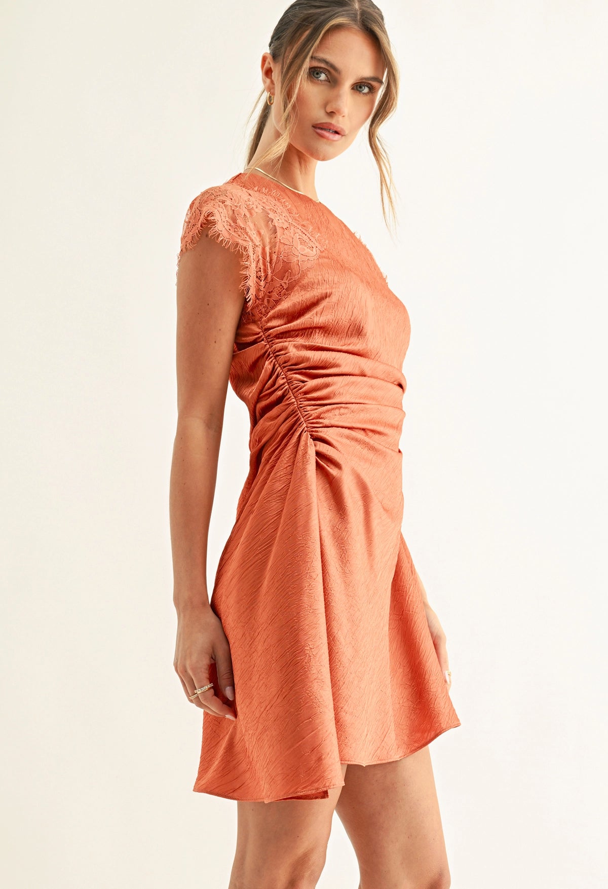 Jordyn Assymmetric Hem Ruched Dress