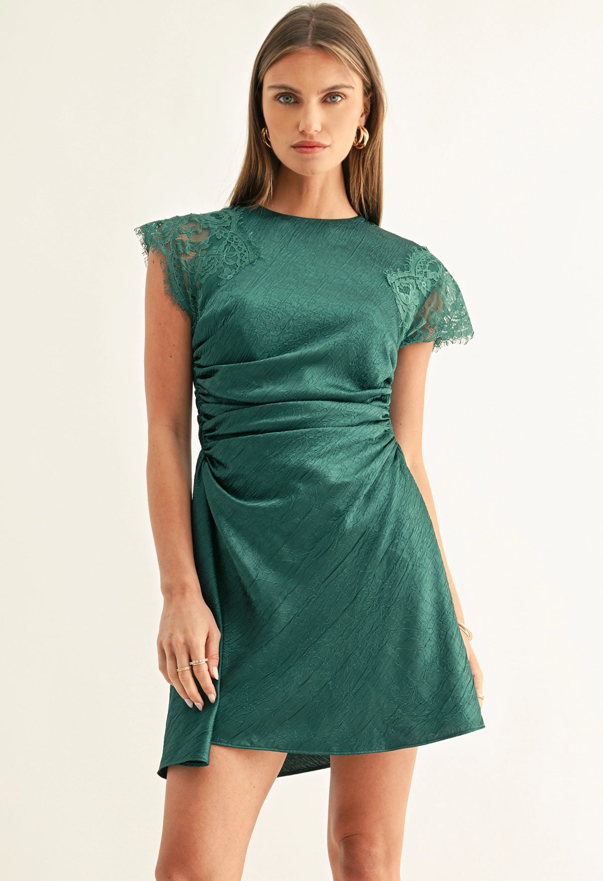 Jordyn Assymmetric Hem Ruched Dress