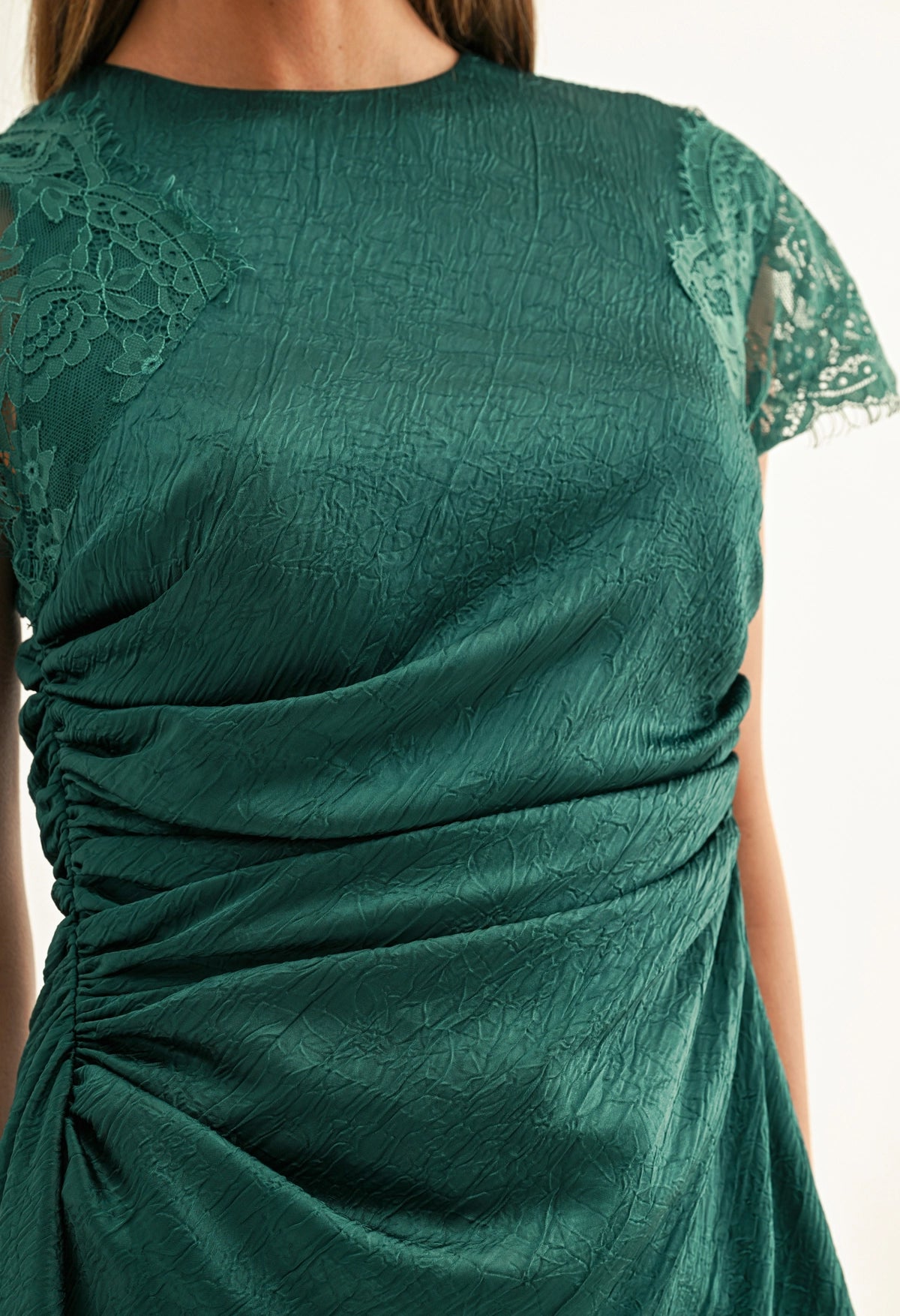 Jordyn Assymmetric Hem Ruched Dress