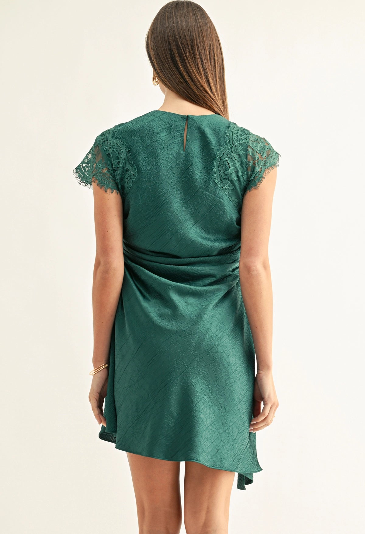 Jordyn Assymmetric Hem Ruched Dress