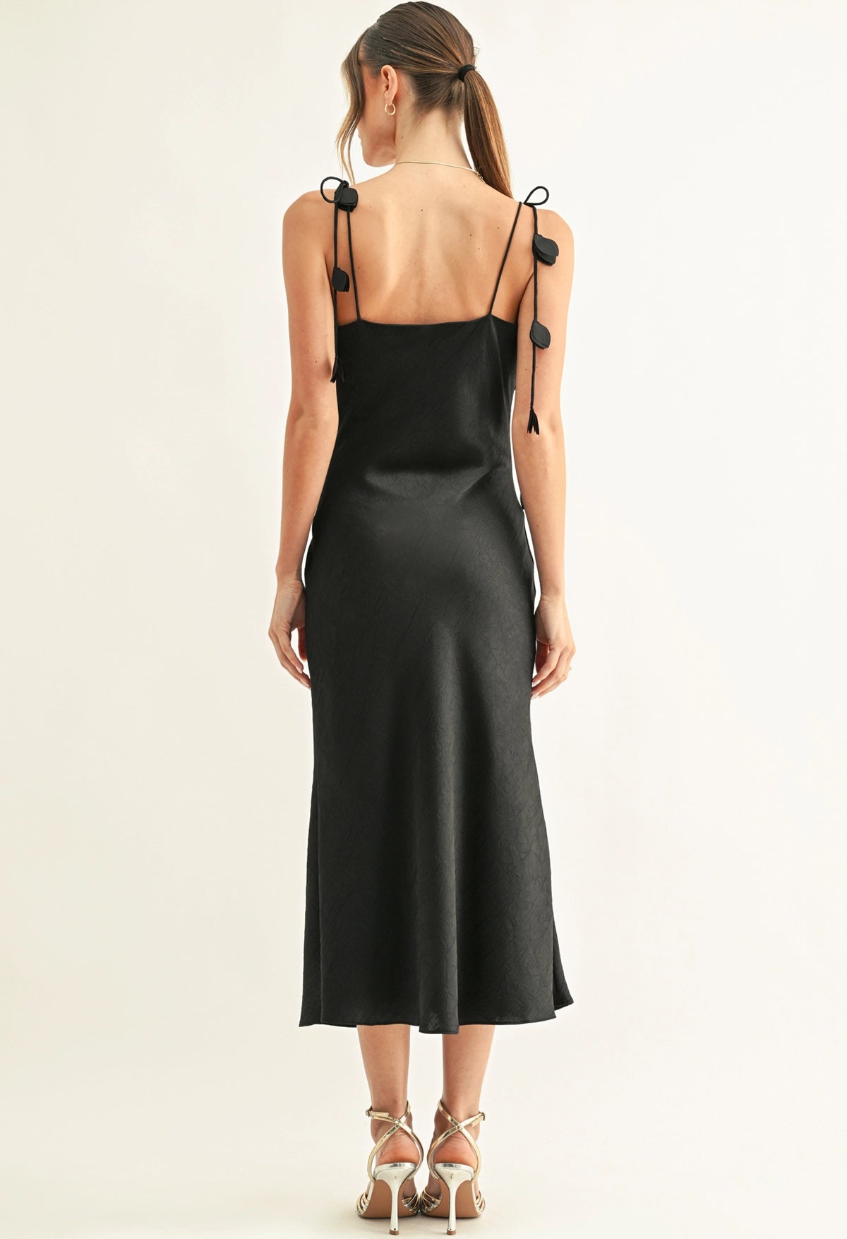 Emmy Twisted Chest Bias Midi Dress
